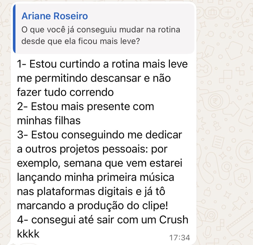 Depoimento de aluno