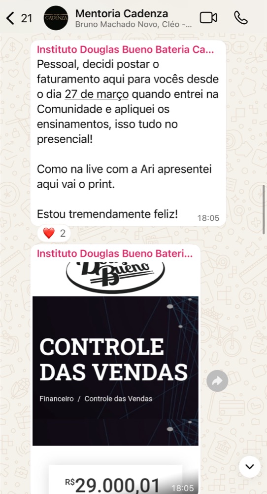 Depoimento de aluno